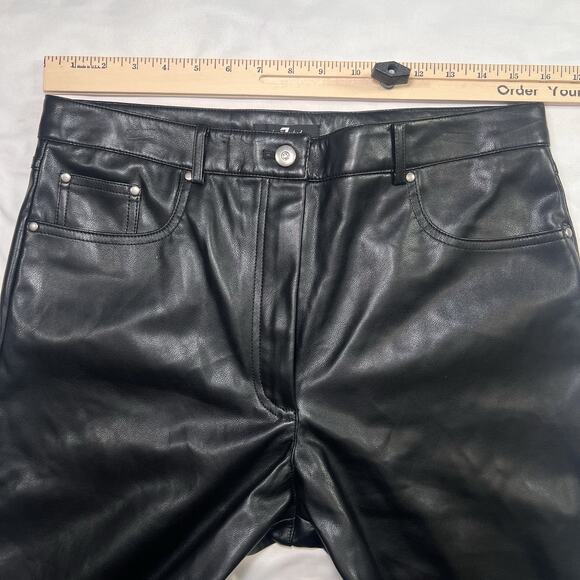 7 FOR ALL MANKIND PANTS Women Size L Black Faux Leather 5-Pocket Classic NEW NWT - Picture 8 of 16